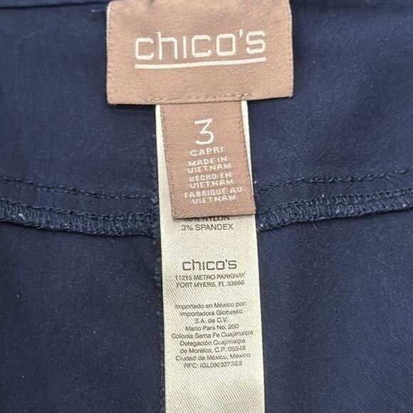 Chico's Women's Stretch Capri Pants Navy Size XL/16 - Picture 6 of 9